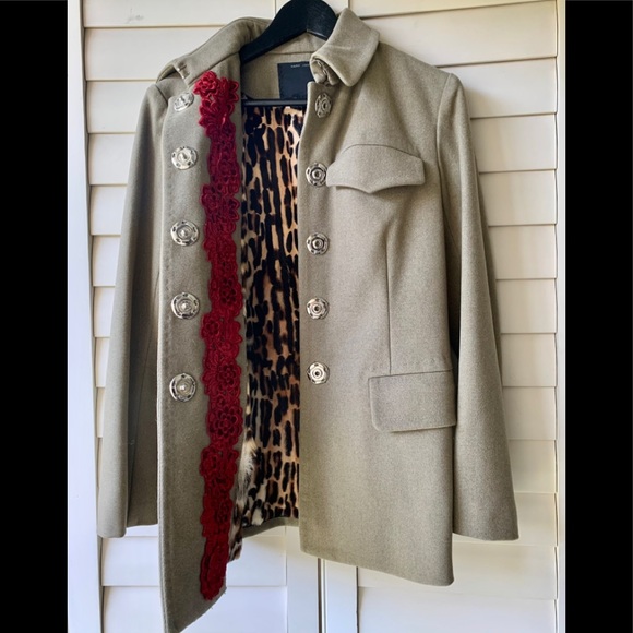 Marc Jacobs 100% Leopard-fur Lined Army Green Coat - Picture 2 of 10